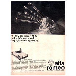 1964 Alfa Romeo Giulia Spider Convertible 2 Seater Roadster Vintage Print Ad Car